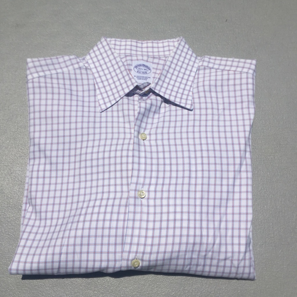 Brooks Brothers Red and Blue Plaid Dress Shirt